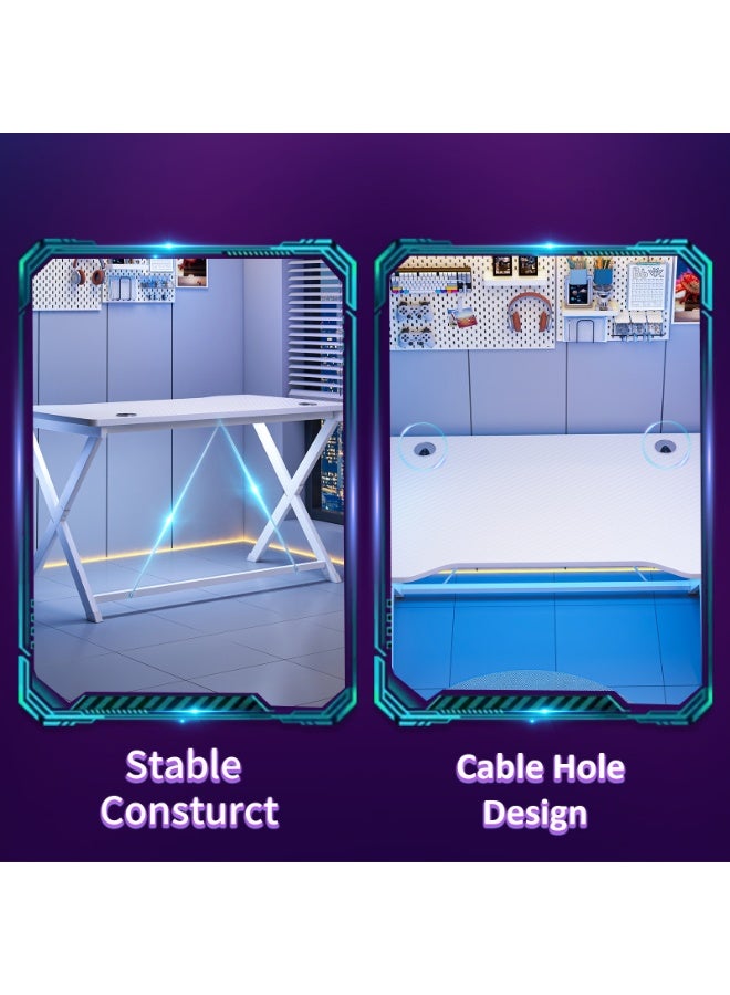 SHEIDLIN طاولة ألعاب مصممة وفق مبادئ علم الإنسان، وطاولة كمبيوتر بمقاسين مختلفين، وطاولة مكتب منزلية مزودة بإمكانية إدارة الكابلات، مثالية لاستخدامها في محطات العمل الإلكترونية من الألياف الكربونية في المساحات المحدودة. - Image 5